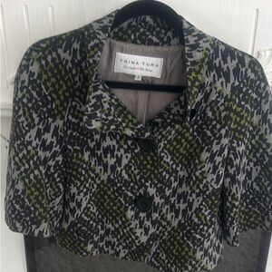 Trina Turk Women's Black and Green Jacket